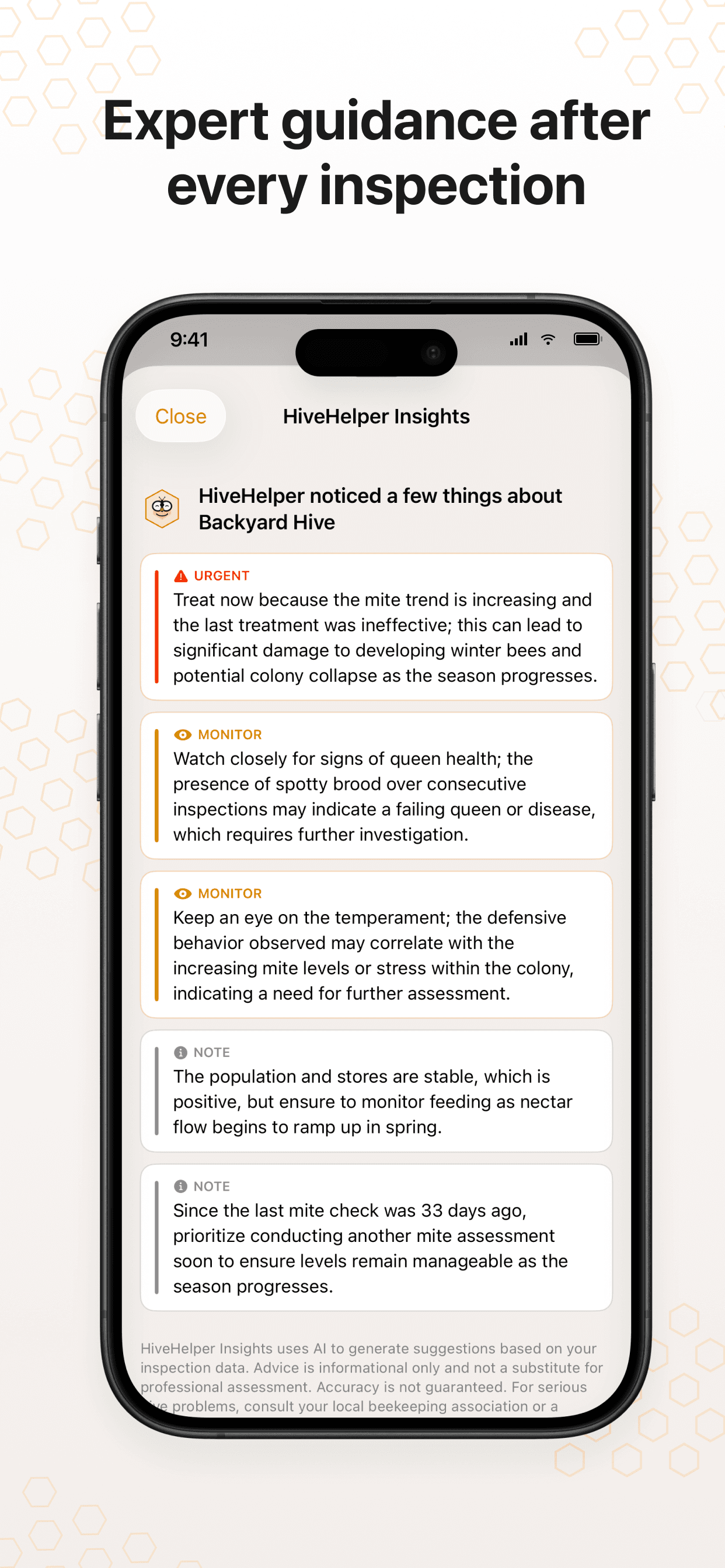 Expert guidance after every inspection — AI-powered insights